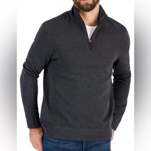 NWT Club Room Men’s Lg. 1/4 zip sweater shirt, dark grey, sophisticated look